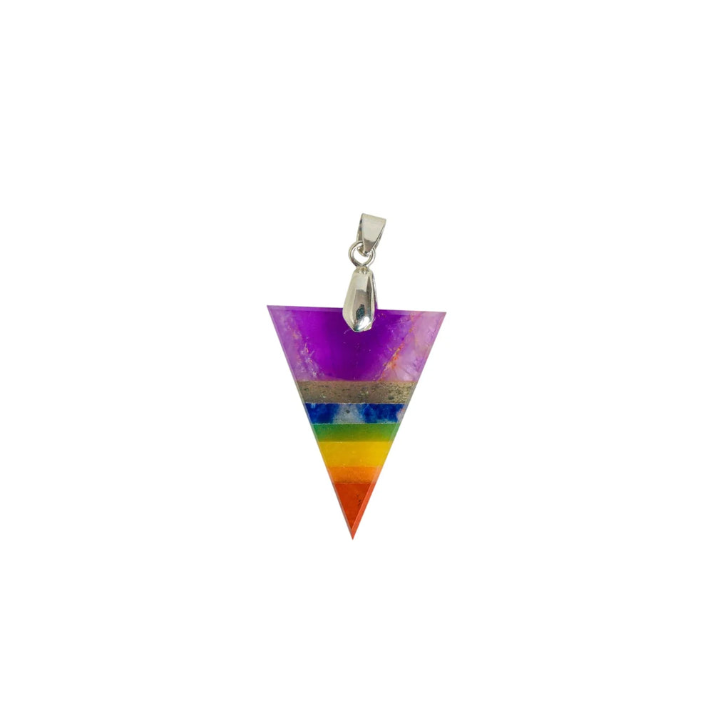 Balance Your Energy with the 7 Chakra Triangle Pendant – A Powerful, Geometric Gemstone Necklace for Healing and Alignment. - EarthBased 