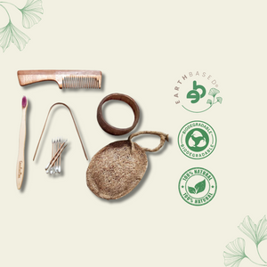 Green Foot Print Personal Care Kit |Zero waste Eco Starter Gift Box with Candle - EarthBased 