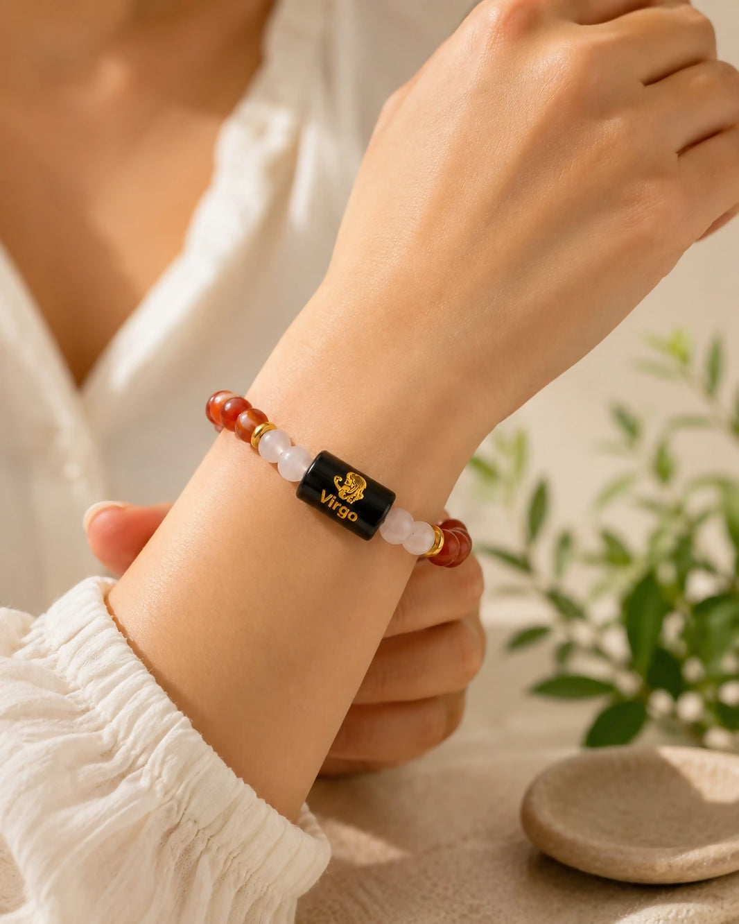Virgo Zodiac Gemstone Bracelet | Certified Natural Crystal Bracelet for Wisdom, Focus, Prosperity & Emotional Balance
