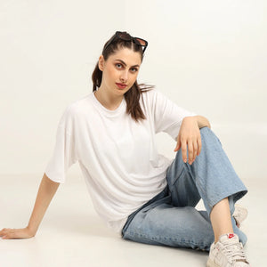 Women Oversized Bamboo T-Shirt – Soft, Breathable & Sustainable Fit - EarthBased 