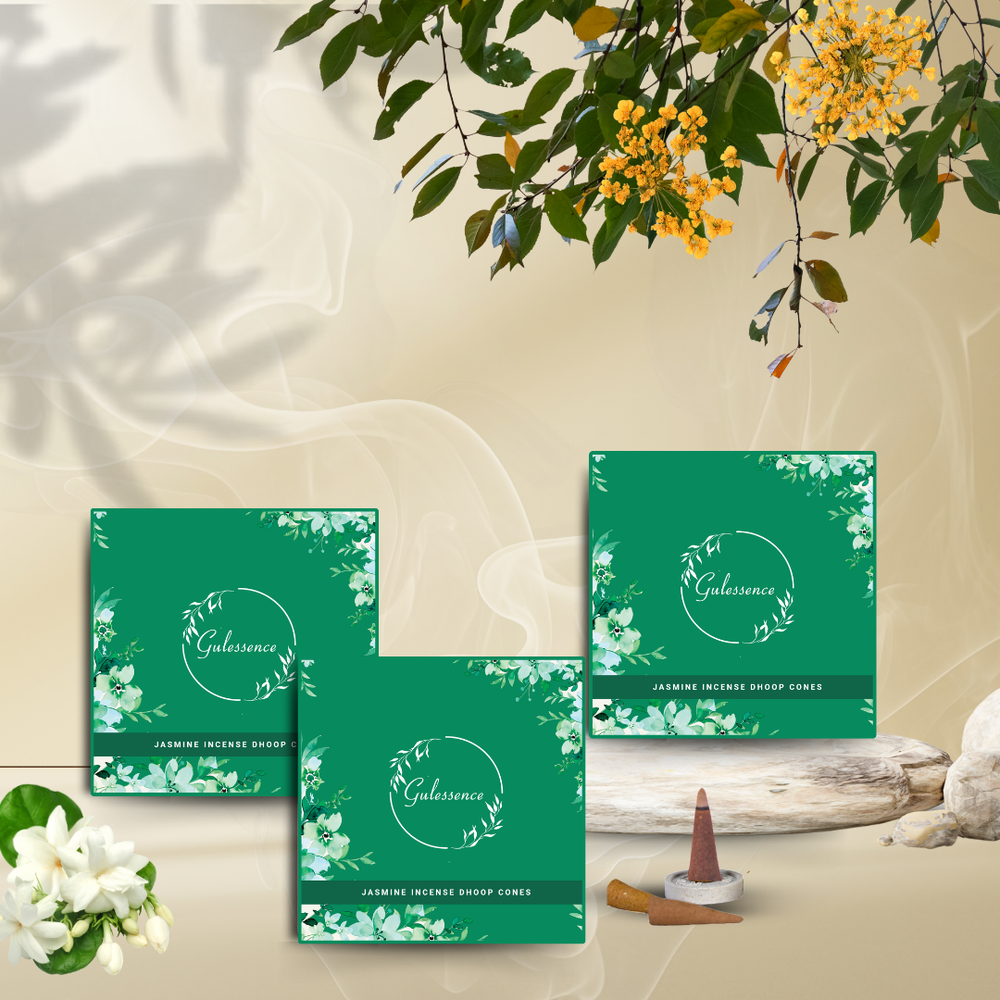 Jasmine Dhoop Cones | Made from Temple Flower | Gulessence - EarthBased 