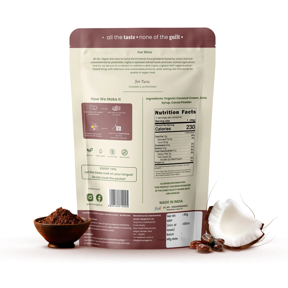 Oh My Vegan | Chocolate Coco Melts - EarthBased 