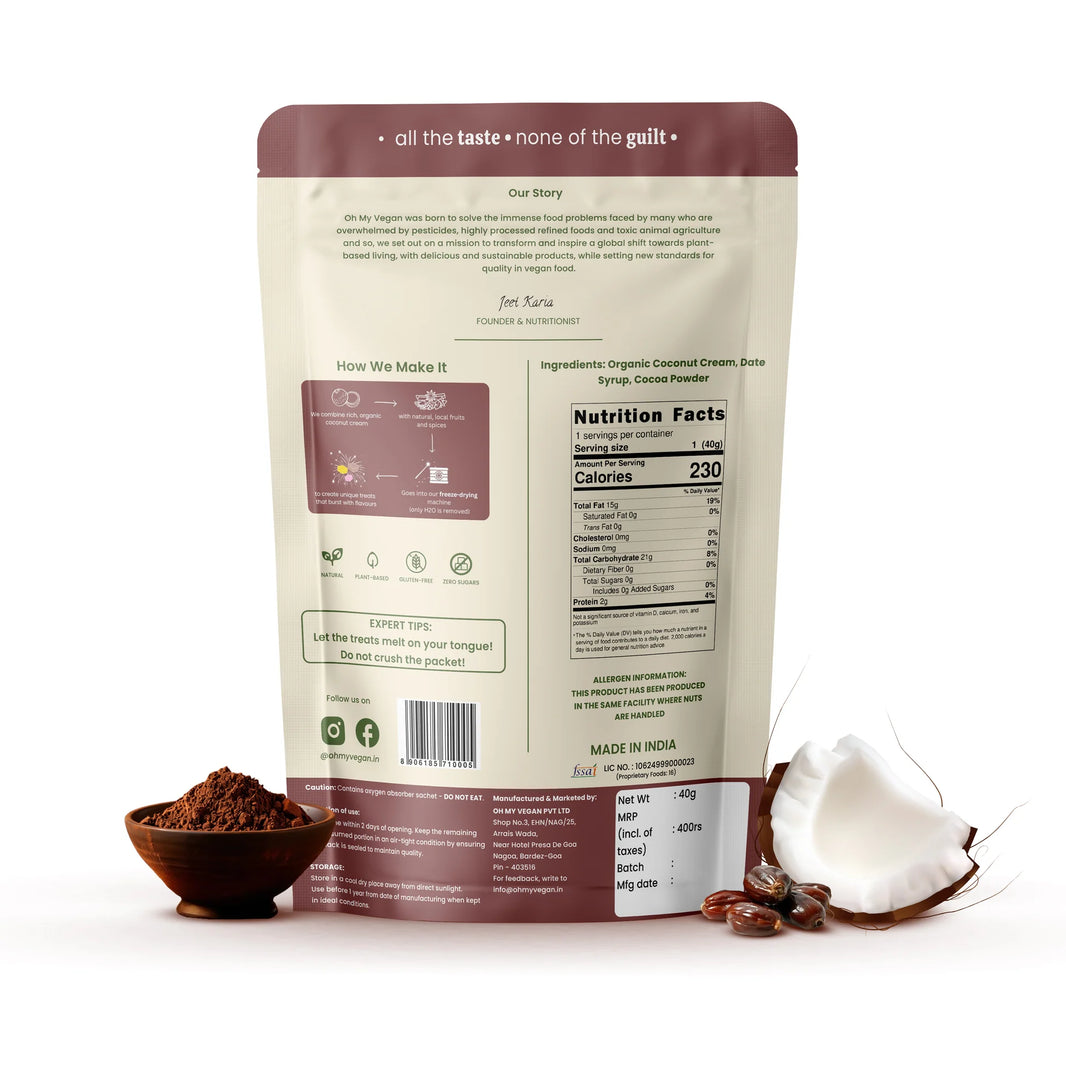 Oh My Vegan | Chocolate Coco Melts - EarthBased 