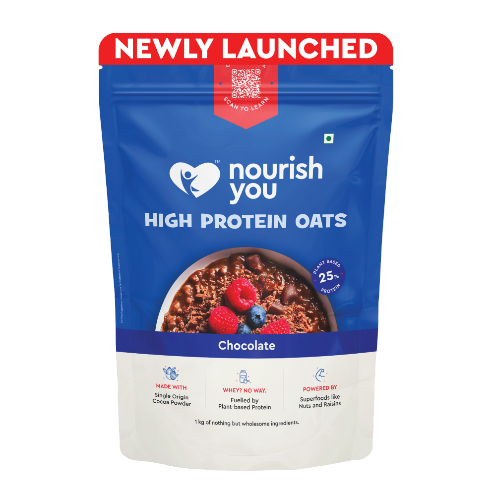 Nourish You 25% High Protein Chocolate Oats 1Kg - EarthBased 