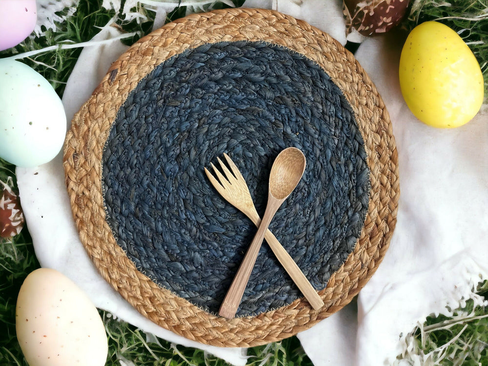 Jute Placemats set of 2 (blue) - EarthBased 