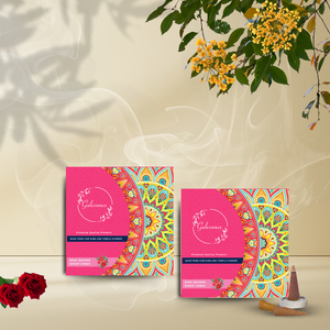 Gulessence Rose, Sandal. Jasmine, Loban  Dhoop Cones | Made from Cow dung & Temple Flower | Pack of 4 - EarthBased 