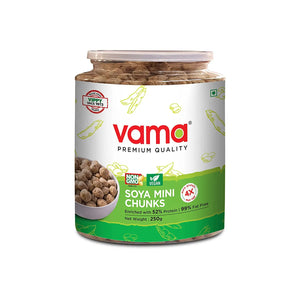 Vama SOYA Wadi Mini Chunks Enriched with 52% Protein and 99% Fat Free 250g - EarthBased 