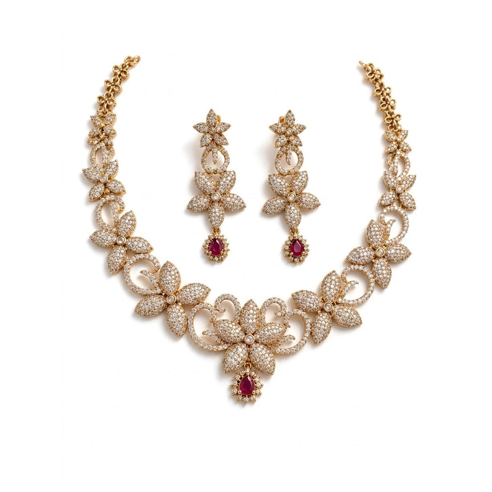 Sparkle Flower Necklace Set - view 4