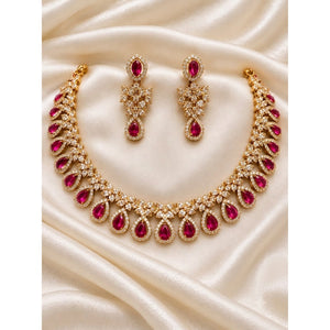Ruby Teardrop Necklace Set - view 3