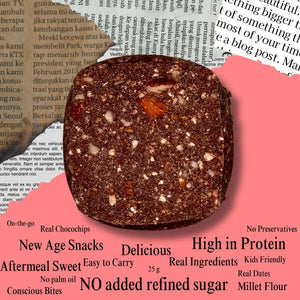 Aaj Pakao - CHO Almond Chocolate Protein Snack Bars | Pack of 6 | Daily Nutrition & Sustained Energy Bars | All Natural, No Added Sugar, No Preservatives | 150g Vegan product - EarthBased 