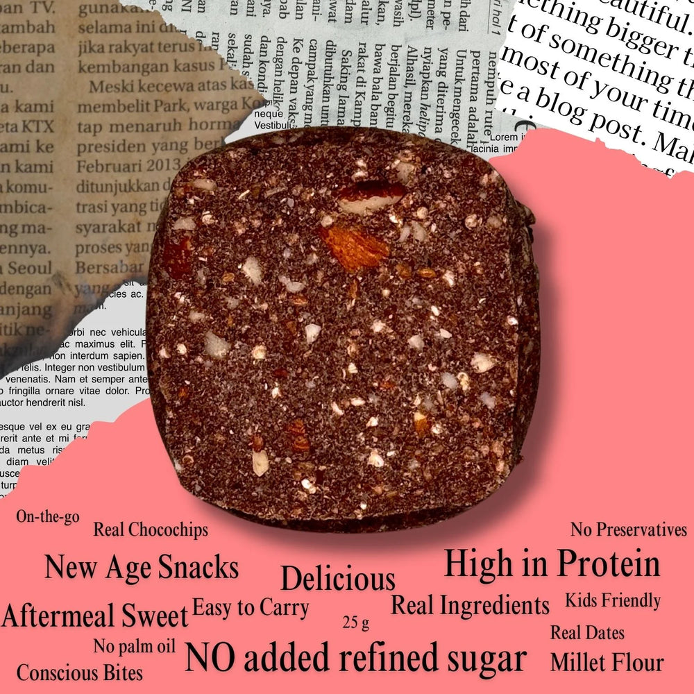 Aaj Pakao - CHO Almond Chocolate Protein Snack Bars | Pack of 6 | Daily Nutrition & Sustained Energy Bars | All Natural, No Added Sugar, No Preservatives | 150g Vegan product - EarthBased 