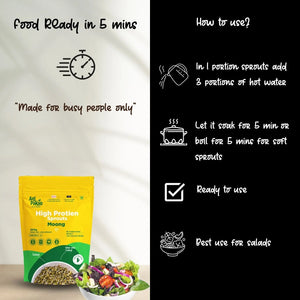 Aaj Pakao - Dehydrated Moong Sprout | Great for Salads, Stir-fries, and Sandwiches | 1 Pack, 200gms - EarthBased 