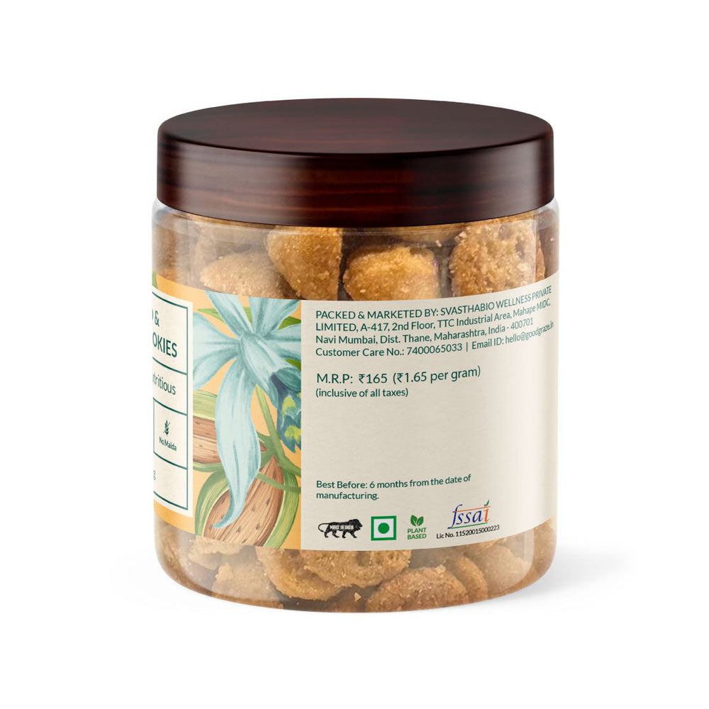 Vegan almond jaggery cookies by Good Graze - EarthBased