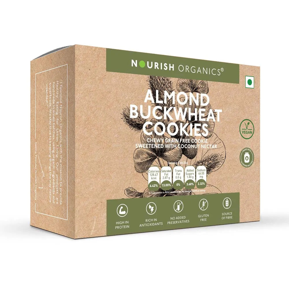 Nourish Organics Almond Buckwheat Cookies (Pack Of 5x2) - Gluten Free - EarthBased 