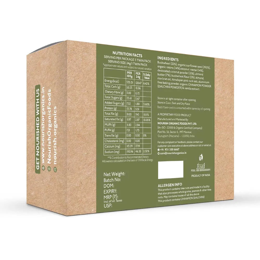 Nourish Organics Almond Buckwheat Cookies (Pack Of 5x2) - Gluten Free - EarthBased 