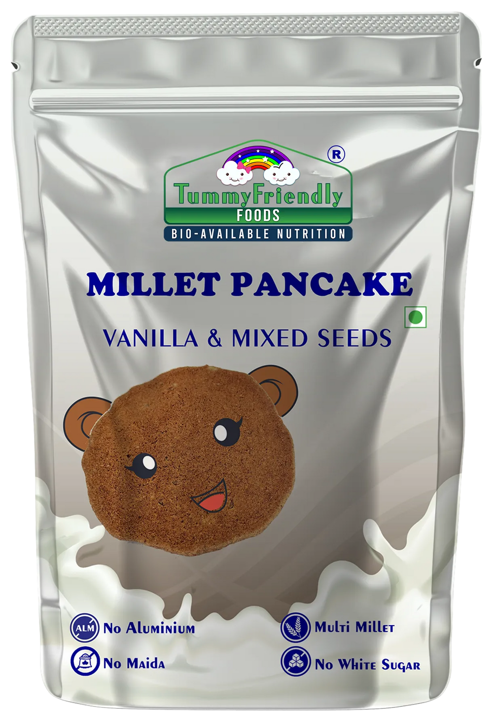 TummyFriendly Foods Aluminium-Free Millet Pancake Mix - Vanilla Mixed Seeds 800 g - EarthBased 
