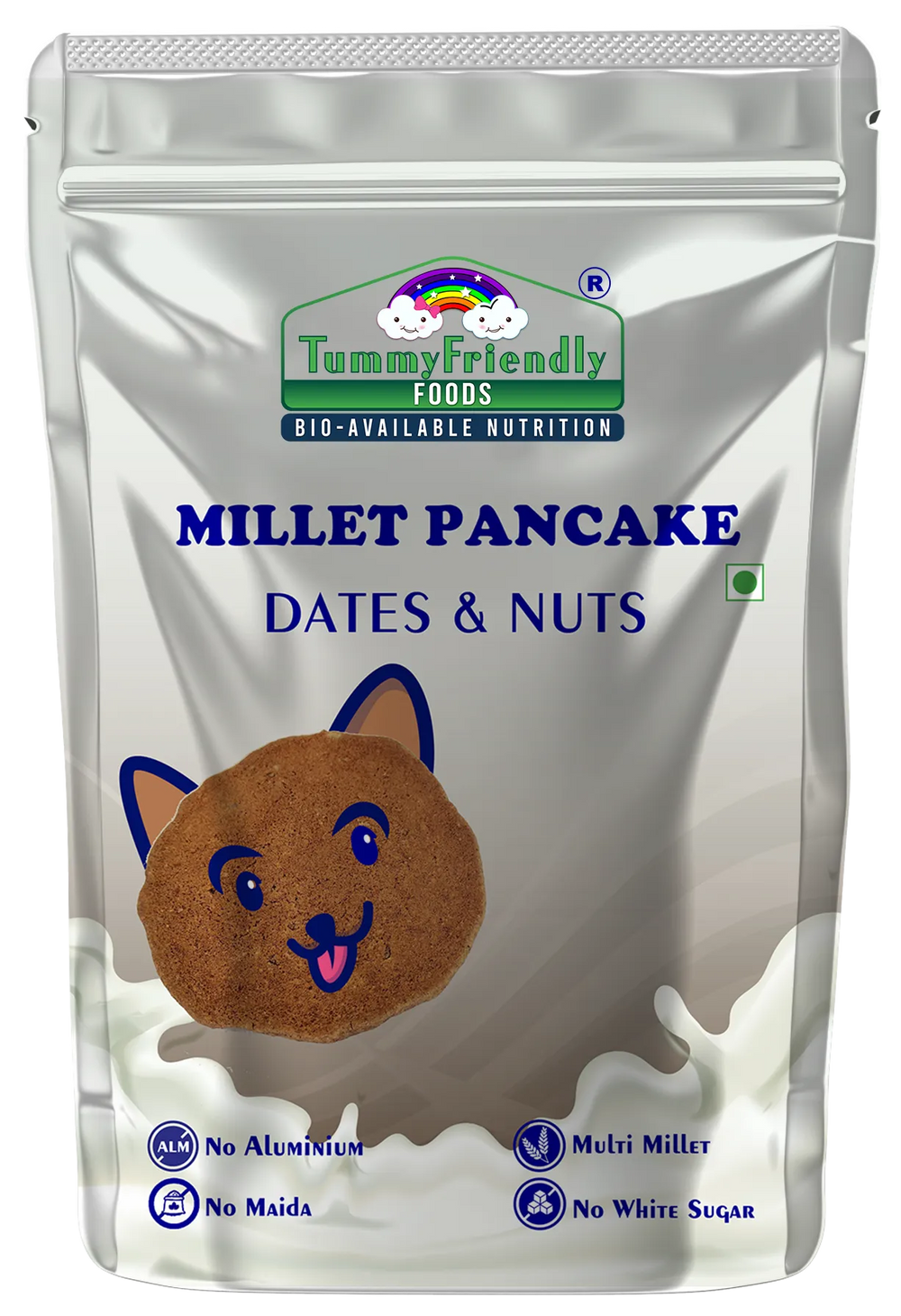 TummyFriendly Foods Aluminium-Free Millet Pancake Mix with Dates and Nuts 800 g - EarthBased 