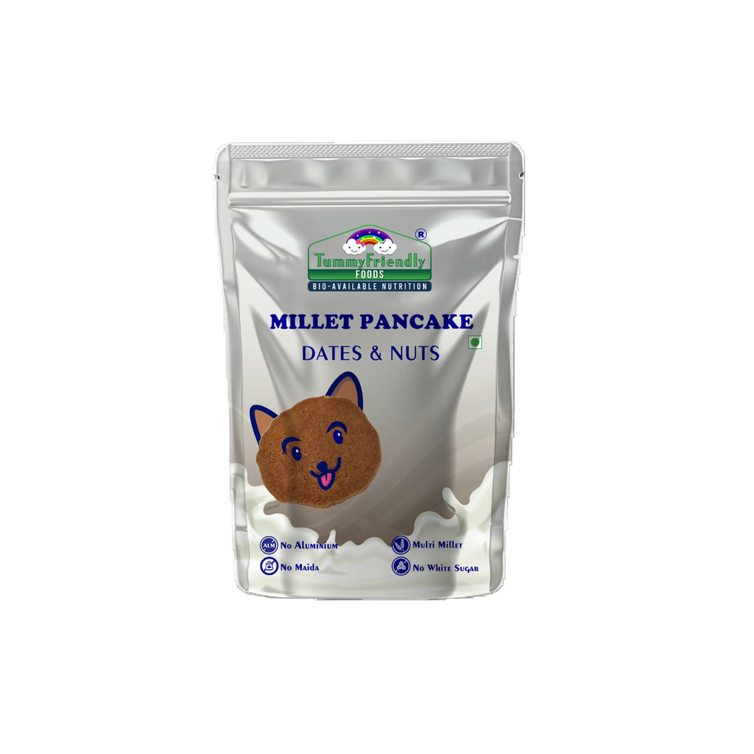 TummyFriendly Foods Aluminium-Free Millet Pancake Mix with Dates and Nuts 800 g - EarthBased 