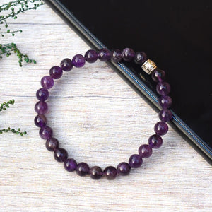 Real Certified Amethyst Stone Healing Bracelet | Powerful Stone For Protection & Inner Cleansing - EarthBased 