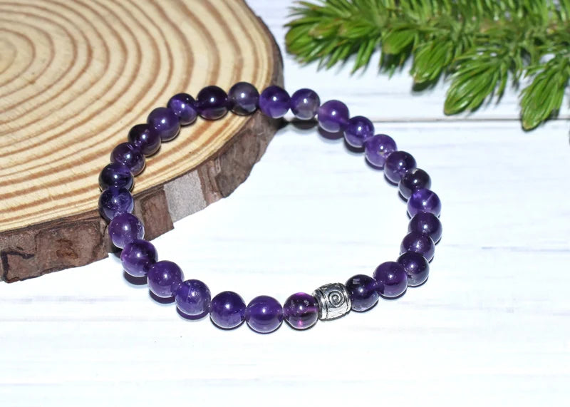 Real Certified Amethyst Stone Healing Bracelet | Powerful Stone For Protection & Inner Cleansing - EarthBased 