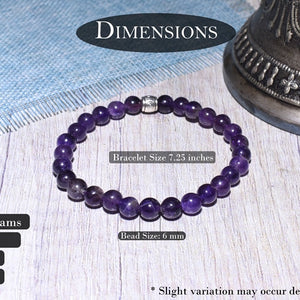 Real Certified Amethyst Stone Healing Bracelet | Powerful Stone For Protection & Inner Cleansing - EarthBased 