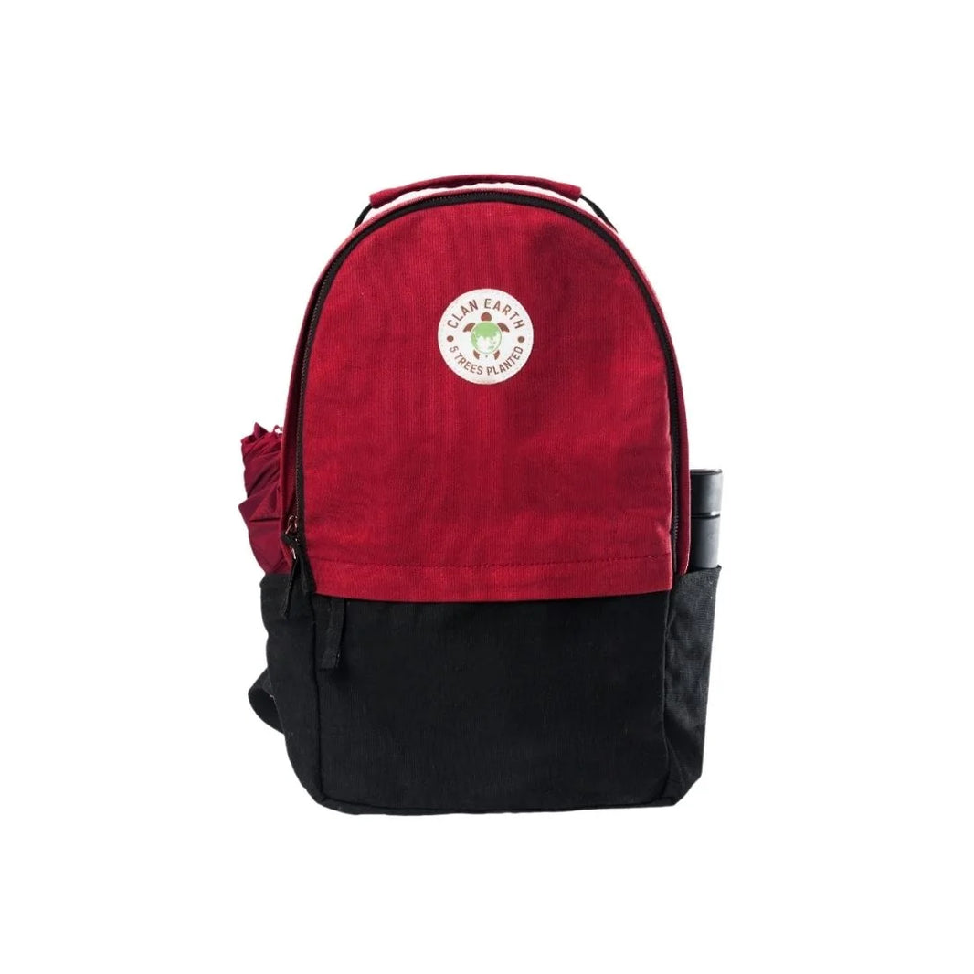 Amur Backpack - Cherry Red & Charcoal Black | Clan Earth - EarthBased 