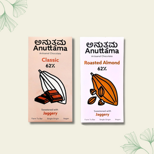 Anuttama | Dark Chocolate | Classic + Roasted Almonds | Combo - EarthBased 