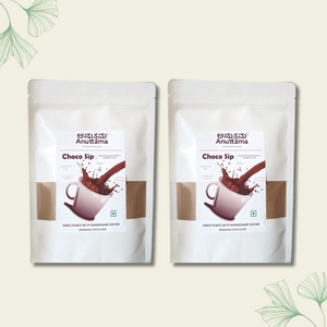 Choco Sip (Drinking chocolate powder) | Chocolate Drink | Non-Alkalized | Vegan & Gluten-Free | No Preservatives/Flavors/colors | Single Origin | Jaggery Sweetened by Anuttama - EarthBased 