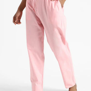 Organic Cotton & Natural Dyed Womens Rose Pink Color Slim Fit Pants by Livbio - EarthBased 