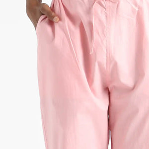 Organic Cotton & Natural Dyed Womens Rose Pink Color Slim Fit Pants by Livbio - EarthBased 