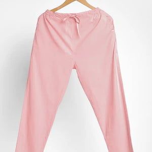 Organic Cotton & Natural Dyed Womens Rose Pink Color Slim Fit Pants by Livbio - EarthBased 