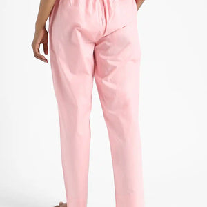Organic Cotton & Natural Dyed Womens Rose Pink Color Slim Fit Pants by Livbio - EarthBased 