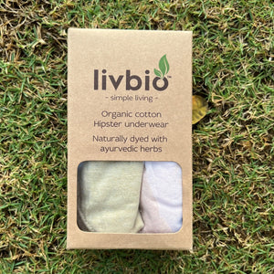 Organic Cotton & Natural Fiber Dyed Pink & Pomo Yellow Combo Underwear by Livbio - EarthBased 