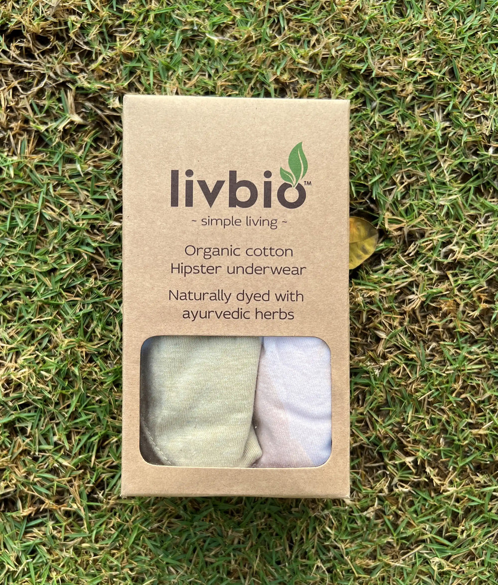 Organic Cotton & Natural Fiber Dyed Pink & Pomo Yellow Combo Underwear by Livbio - EarthBased 