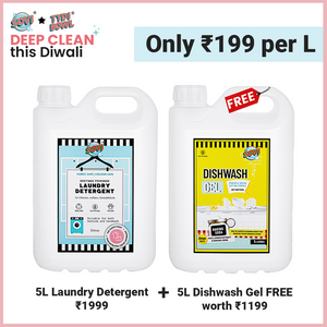 SOVI® Dishwash Gel 5 Liters worth ₹1199 FREE with SOVI® Laundry Liquid Detergent 5 Liters worth ₹1999 - EarthBased 