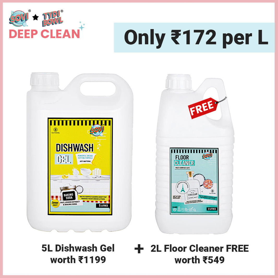SOVI® Dishwash Liquid Gel 5 Liter | SOVI® Floor Cleaner 2 Liter (₹549) FREE - EarthBased # #