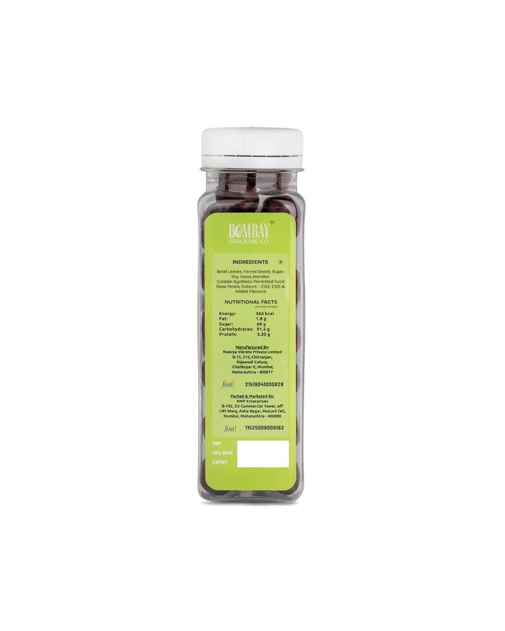 Bombay Snacking Co. Paan Shots (150g) – Natural Mouth Freshener | Traditional Flavor with a Minty Twist. The Ultimate Post-Meal Refreshment | Pack of 2 - EarthBased 