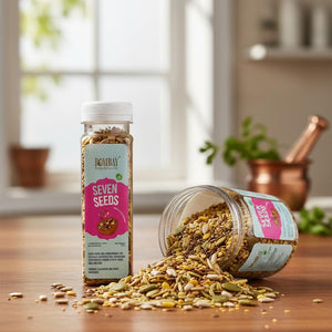 Bombay Snacking Company Roasted Seven Seeds Mix & Digestive Mukhwas | Healthy Superfood Snack & Natural Mouth Freshener |2 Combos Pack of 2 each | - EarthBased 