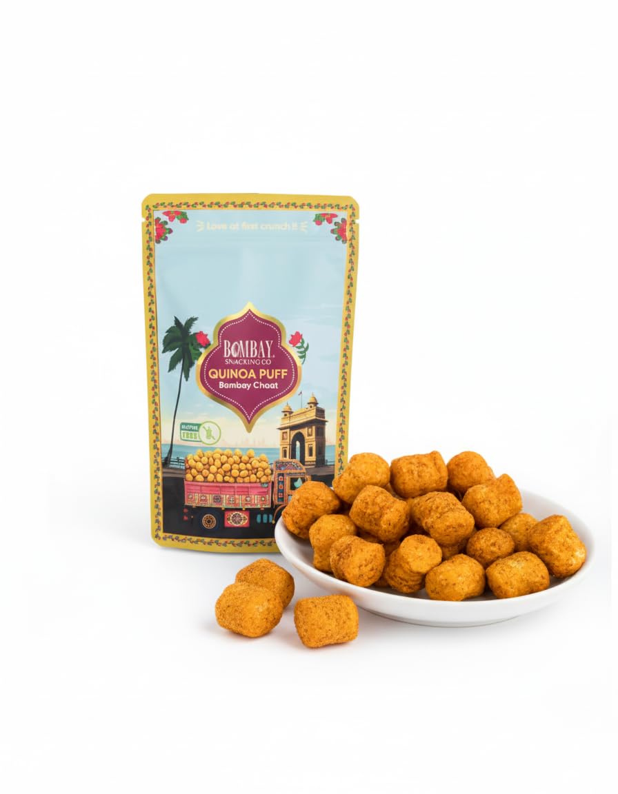 Bombay Snacking Co. The Ultimate Street Food Quinoa Puff Set | Two 4-Pack Variety Boxes | Healthy Dahi Puri & Bombay Chaat Flavours | 4 x 30g | 100% Roasted & Gluten-Free - EarthBased 