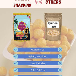 Bombay Snacking Co. The Ultimate Street Food Quinoa Puff Set | Two 4-Pack Variety Boxes | Healthy Dahi Puri & Bombay Chaat Flavours | 4 x 30g | 100% Roasted & Gluten-Free - EarthBased 
