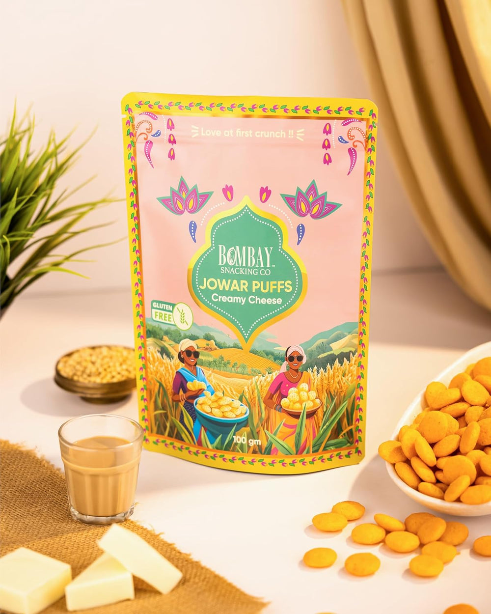 Bombay Snacking Co. Roasted Puff Combos – Two 4 x 30g | Healthy Puffs | 100% Roasted & Gluten-Free | High-Fiber & Baked (Try all flavour pack) - EarthBased 