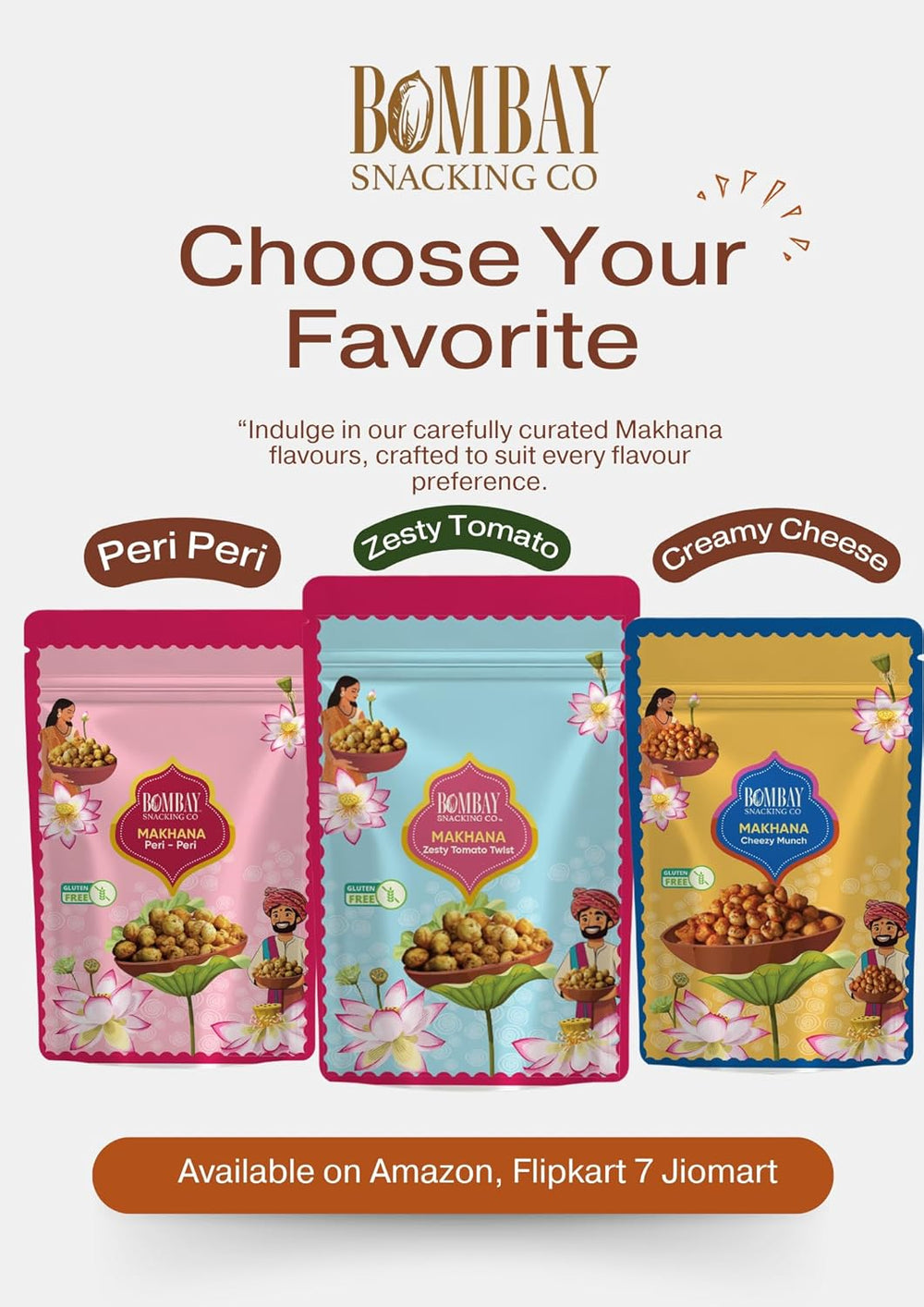 Bombay Snacking Co. Cream n Onion Foxnuts (Pack of 4) – Roasted Superfood Snack | Gluten-Free & Low Calorie - EarthBased 