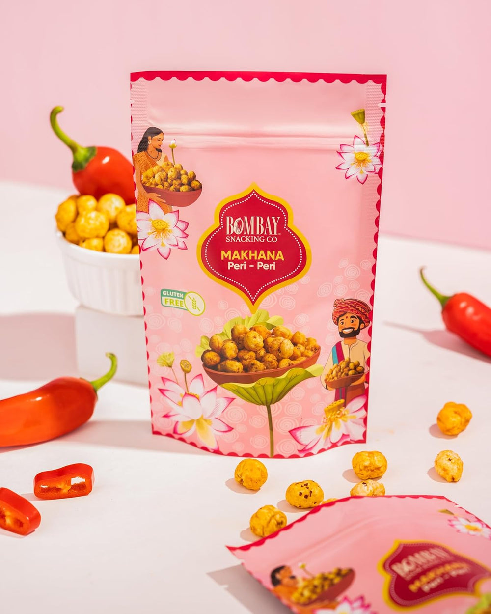 Bombay Snacking Co. 4 flavor Foxnuts ( Packs of 4) – Roasted Healthy Snack | Gluten-Free & Low Calorie - EarthBased 