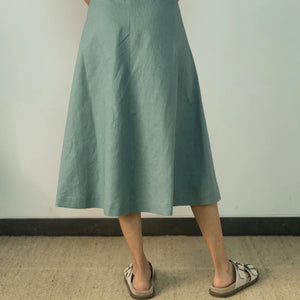 BUTTON-DOWN MIDI SKIRT - EarthBased 