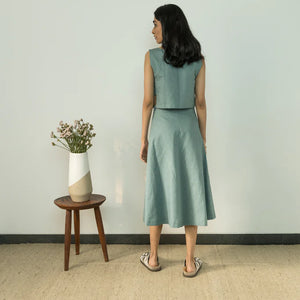 BUTTON-DOWN MIDI SKIRT - EarthBased 