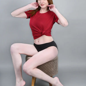 Bamboo Fabric Low Waist Underwear | Peach and Black |  Pack of 2 - EarthBased 