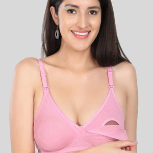 Bamboo Fabric Nursing Bra Maternity Bra For Breast feeding Women | Baby Pink - EarthBased 