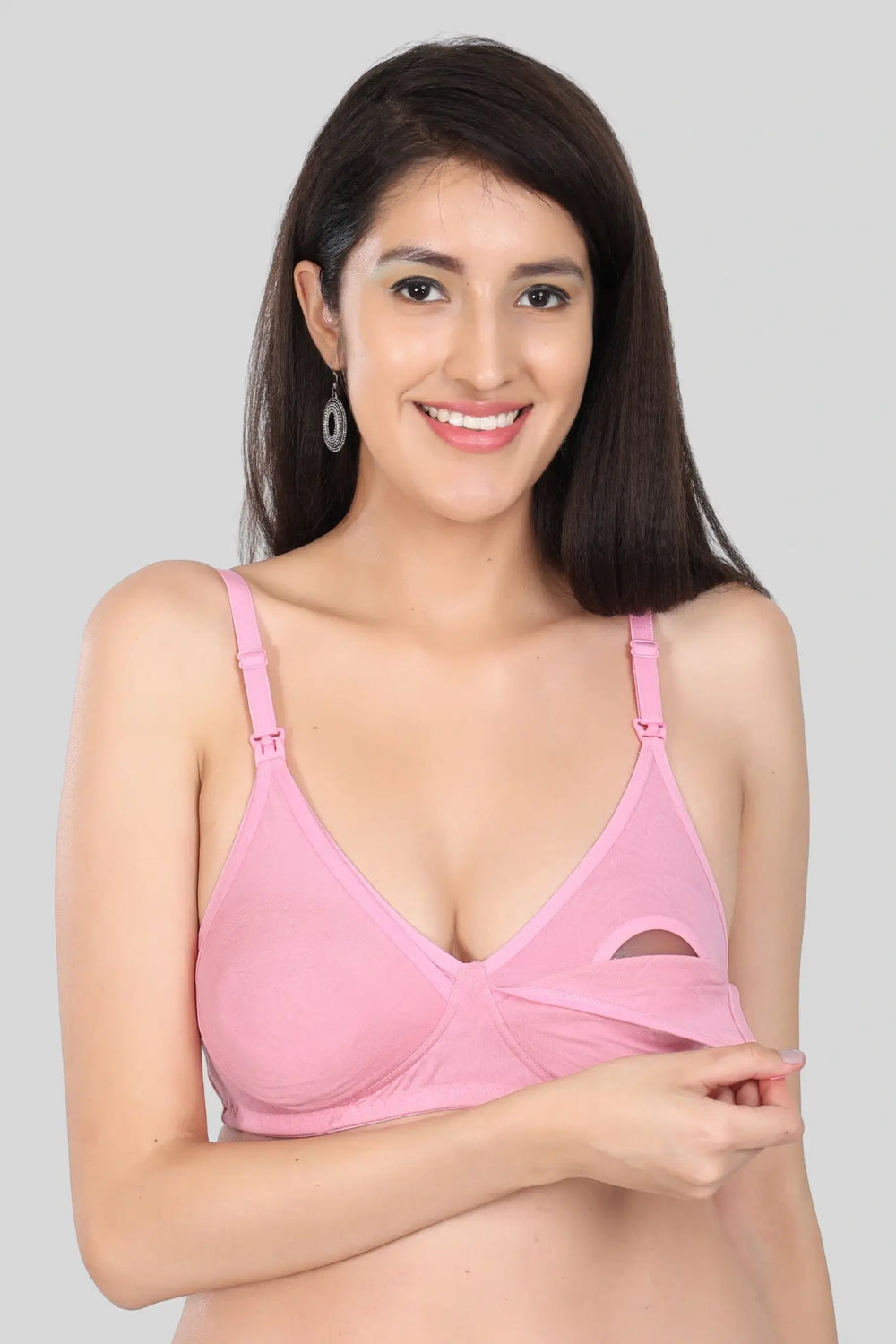 Bamboo Fabric Nursing Bra Maternity Bra For Breast feeding Women | Baby Pink - EarthBased 