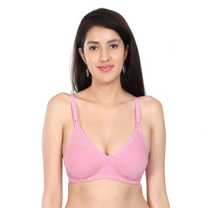 Bamboo Fabric Nursing Bra Maternity Bra For Breast feeding Women | Baby Pink - EarthBased 