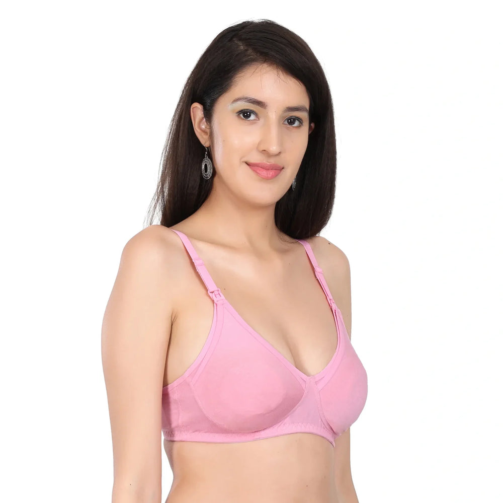 Bamboo Fabric Nursing Bra Maternity Bra For Breast feeding Women | Baby Pink - EarthBased 
